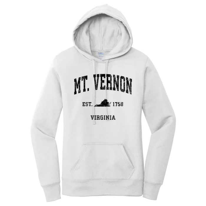 Mt. Vernon Virginia Va Vintage Established Athletic Sports Design Women's Pullover Hoodie