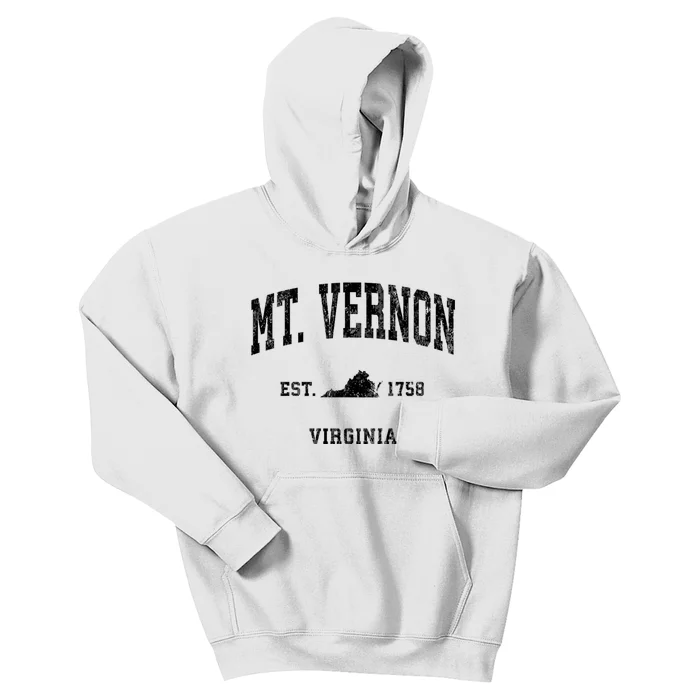 Mt. Vernon Virginia Va Vintage Established Athletic Sports Design Kids Hoodie