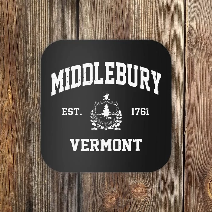 Middlebury Vermont VT Vintage State Athletic Style Coaster