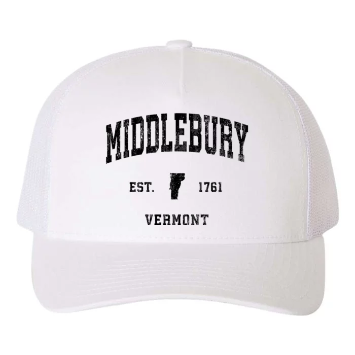 Middlebury Vermont Vt Vintage Established Athletic Sports Design Yupoong Adult 5-Panel Trucker Hat