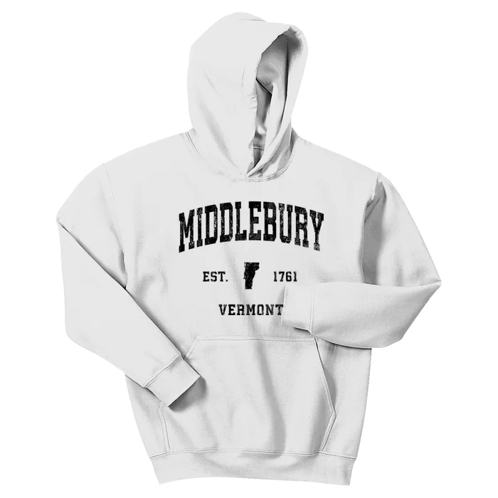 Middlebury Vermont Vt Vintage Established Athletic Sports Design Kids Hoodie