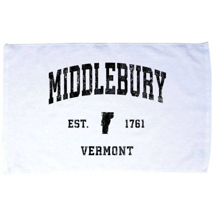 Middlebury Vermont Vt Vintage Athletic Black Sports Microfiber Hand Towel