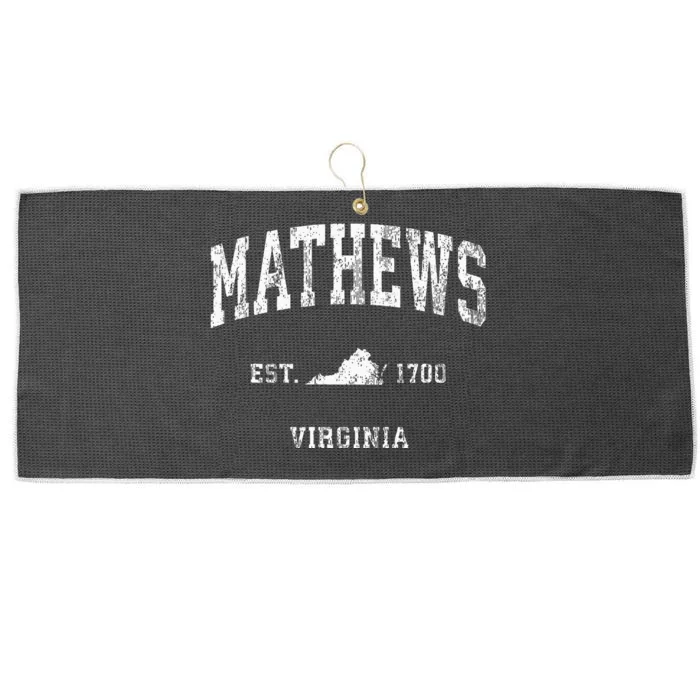 Mathews Virginia VA Vintage Athletic Sports Large Microfiber Waffle Golf Towel