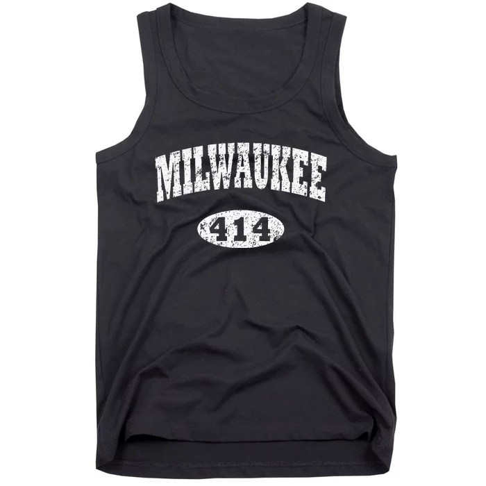 Milwaukee Vintage Wisconsin Area Code 414 Tank Top