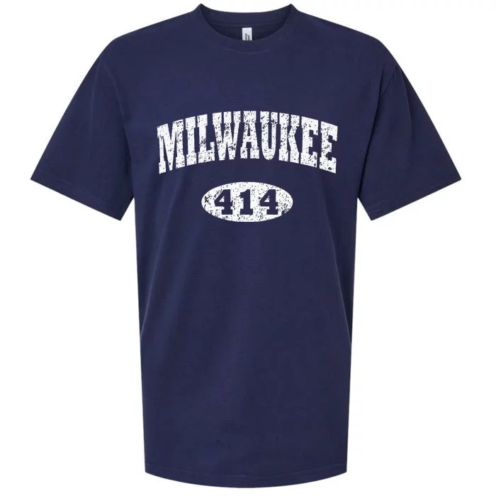 Milwaukee Vintage Wisconsin Area Code 414 Sueded Cloud Jersey T-Shirt