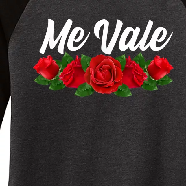 Me Vale Womens With Roses, Mexican Slang, Me Vale Women's Tri-Blend 3/4-Sleeve Raglan Shirt