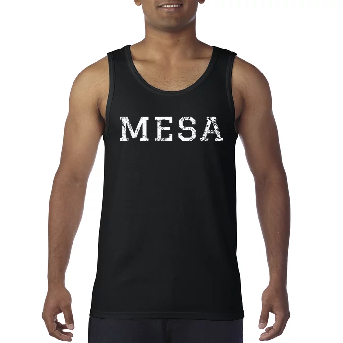 Mesa Vintage White Text Apparel Tank Top