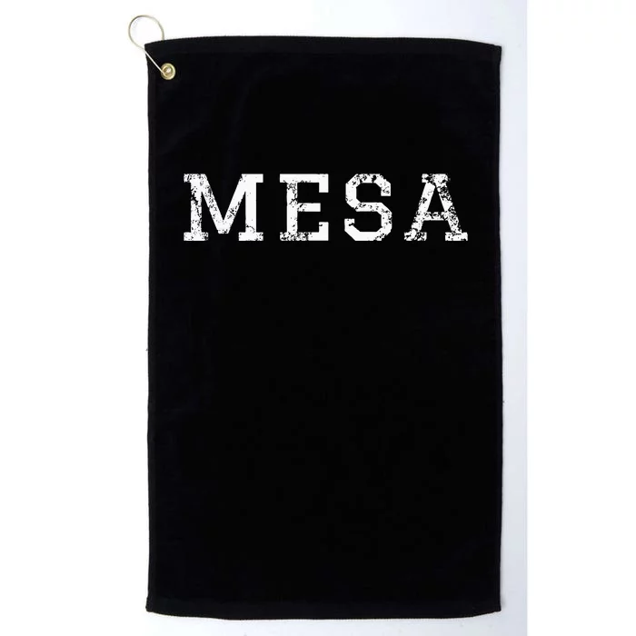 Mesa Vintage White Text Apparel Platinum Collection Golf Towel