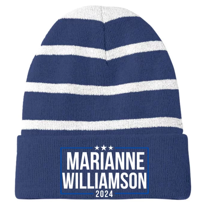 Marianne Williamson 2024 President Men Women Williamson 2024 Striped Beanie with Solid Band