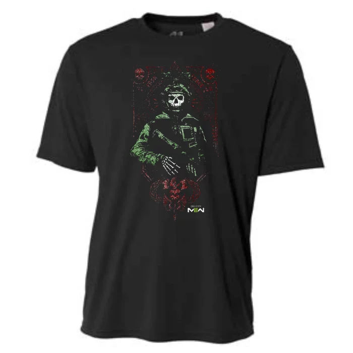 Modern Warfare 2 Ghost Playing Card Portrait Cooling Performance Crew T-Shirt