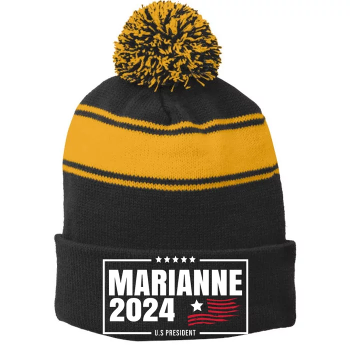 Marianne Williamson 2024 US President Stripe Pom Pom Beanie