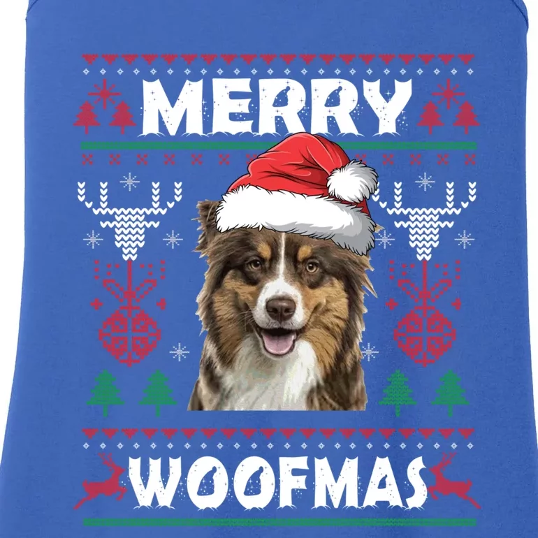 Merry Woofmas Australian Shepherd Christmas Dog Lover Gift Meaningful Gift Ladies Essential Tank