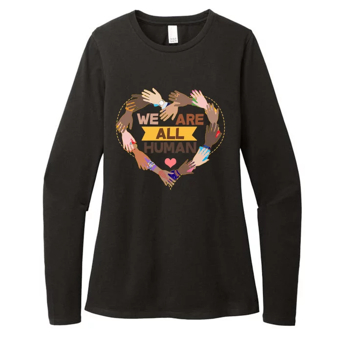 Multicultural We Are All Human Womens CVC Long Sleeve Shirt