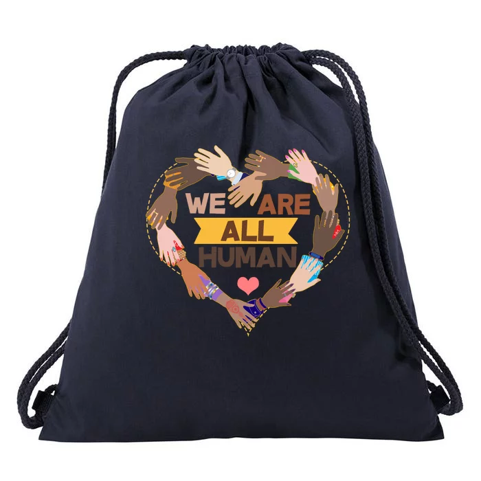 Multicultural We Are All Human Drawstring Bag