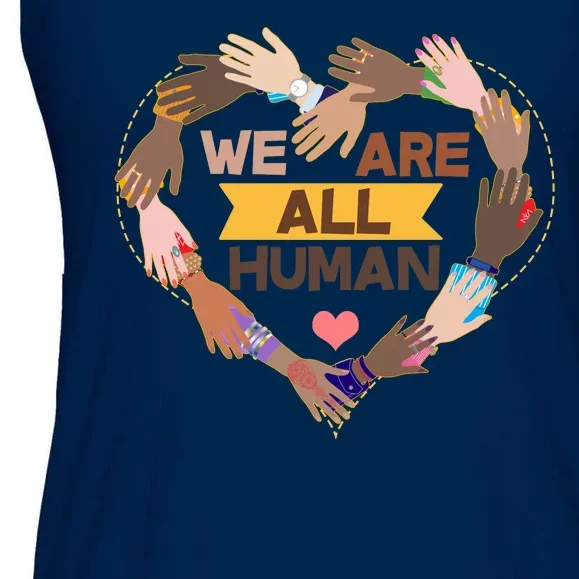 Multicultural We Are All Human Ladies Essential Flowy Tank