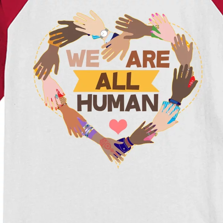 Multicultural We Are All Human Kids Colorblock Raglan Jersey