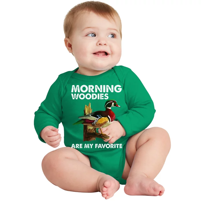 Morning Woodies Are My Favorite Baby Long Sleeve Bodysuit