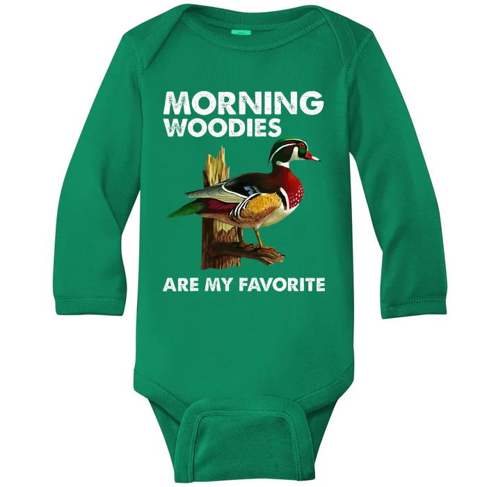 Morning Woodies Are My Favorite Baby Long Sleeve Bodysuit