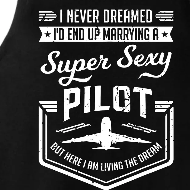 Married With A Super Sexy Pilot Aviator Wife Couple Funny Ladies Tri-Blend Wicking Tank