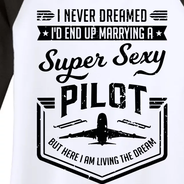 Married With A Super Sexy Pilot Aviator Wife Couple Funny Women's Tri-Blend 3/4-Sleeve Raglan Shirt