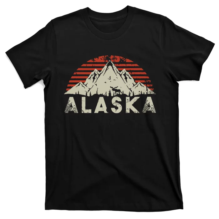 Mountain Wildlife Animal Alaskan Moose Retro Alaska T-Shirt