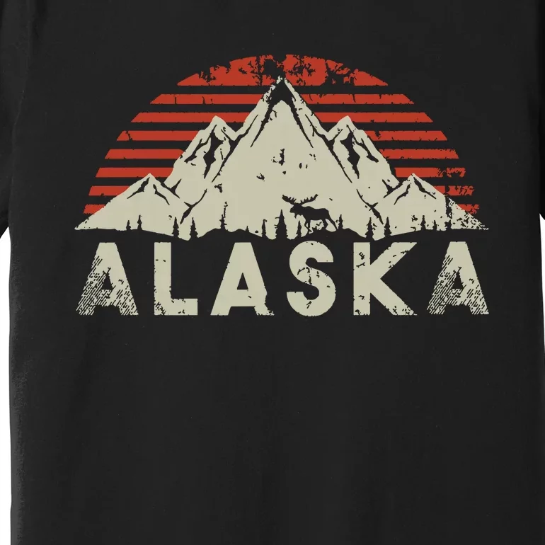 Mountain Wildlife Animal Alaskan Moose Retro Alaska Premium T-Shirt