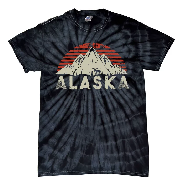 Mountain Wildlife Animal Alaskan Moose Retro Alaska Tie-Dye T-Shirt