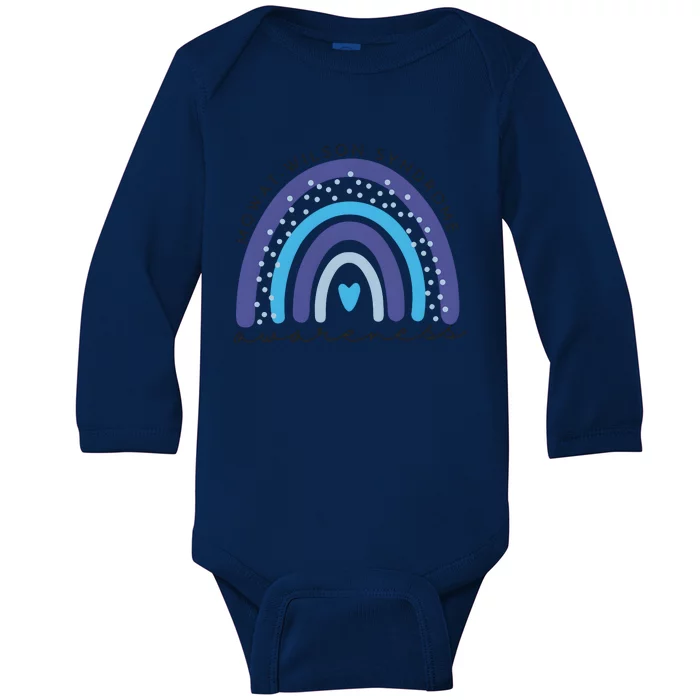 Mowat Wilson Awareness Rainbow Supporter Baby Long Sleeve Bodysuit