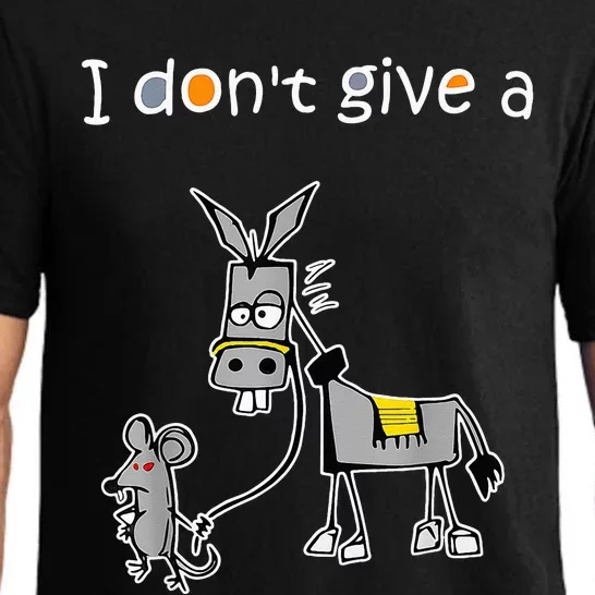 Mouse Walking a Donkey I Don't Give Rats Ass Pajama Set