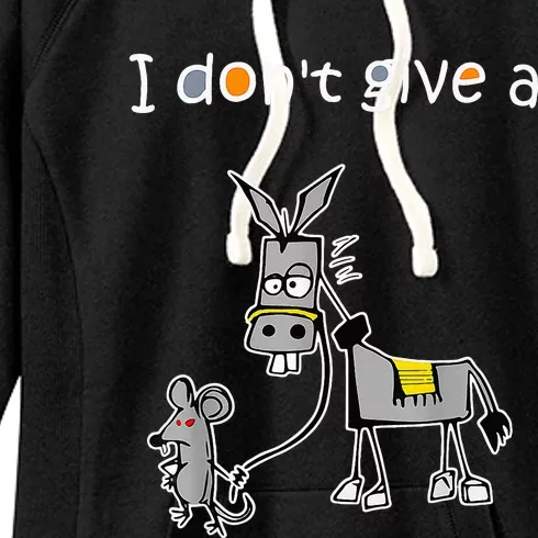 Mouse Walking a Donkey I Don't Give Rats Ass Women's Fleece Hoodie