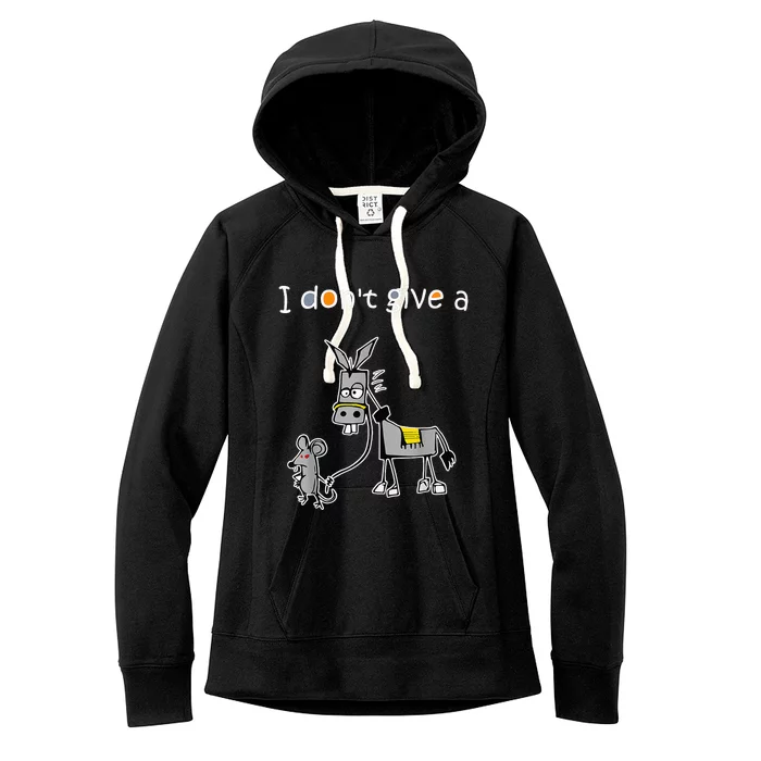 Mouse Walking a Donkey I Don't Give Rats Ass Women's Fleece Hoodie