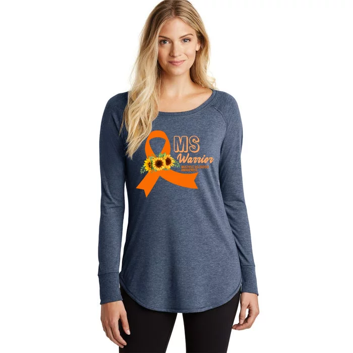 Ms Warrior Awareness Gift Ms Awareness Funny Gift Women's Perfect Tri Tunic Long Sleeve Shirt