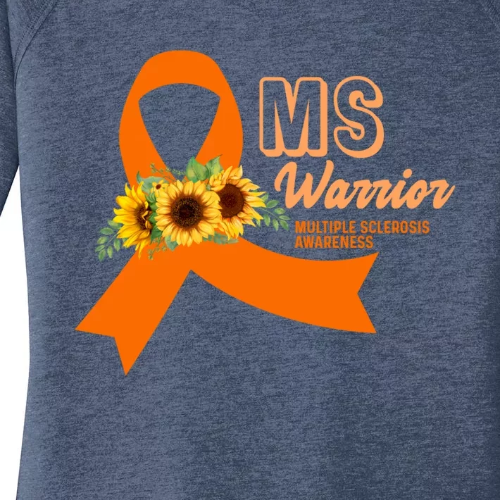 Ms Warrior Awareness Gift Ms Awareness Funny Gift Women's Perfect Tri Tunic Long Sleeve Shirt