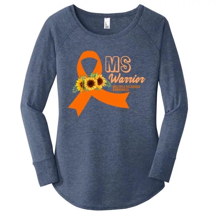 Ms Warrior Awareness Gift Ms Awareness Funny Gift Women's Perfect Tri Tunic Long Sleeve Shirt