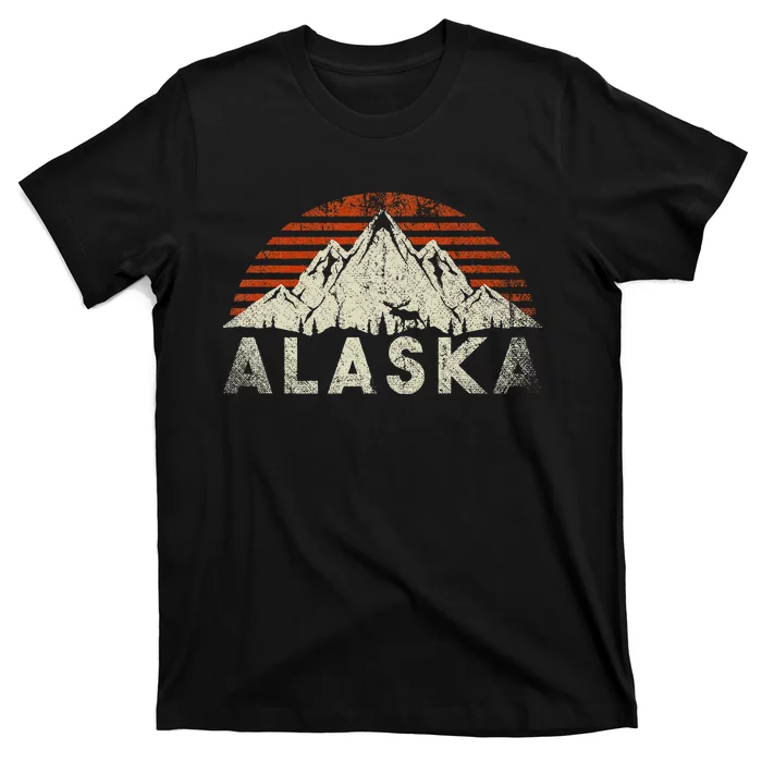 Mountain Wildlife Animal Alaskan Moose Retro Alaska T-Shirt