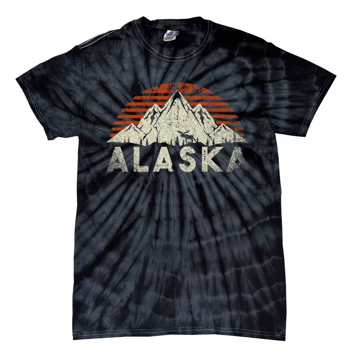 Mountain Wildlife Animal Alaskan Moose Retro Alaska Tie-Dye T-Shirt