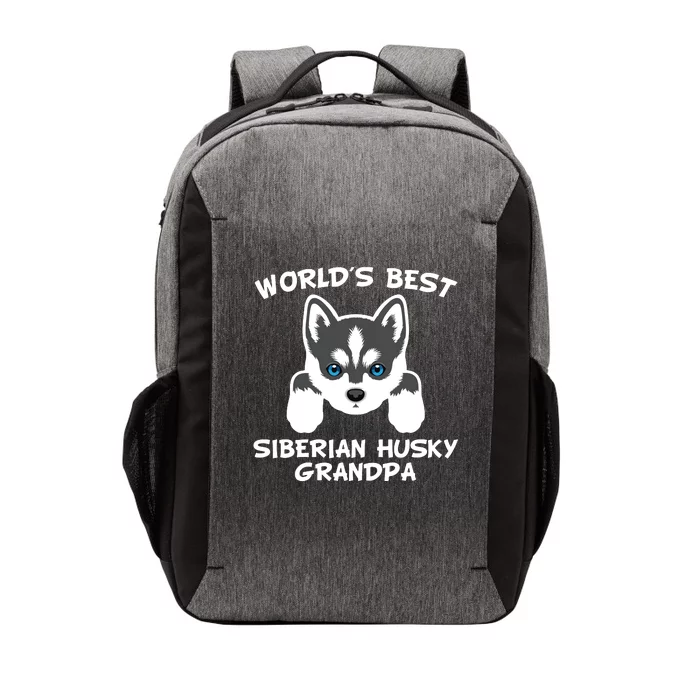 Men Worlds Best Siberian Husky Grandpa Dog Granddog Vector Backpack