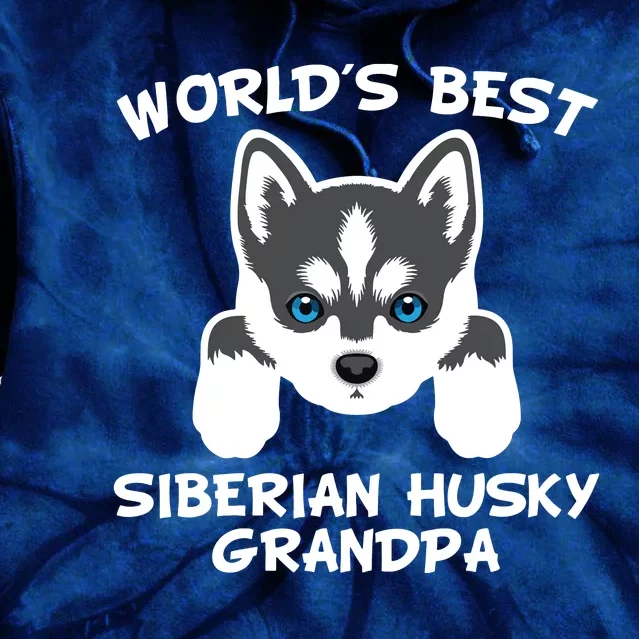 Men Worlds Best Siberian Husky Grandpa Dog Granddog Tie Dye Hoodie