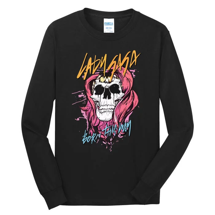 Mars Wears Born This Way Skull Boyfriend Tall Long Sleeve T-Shirt