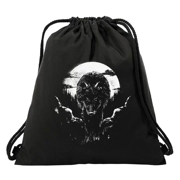 Mysterious World Beauty Wild Lone Nature Lovers Forest Wolf Drawstring Bag