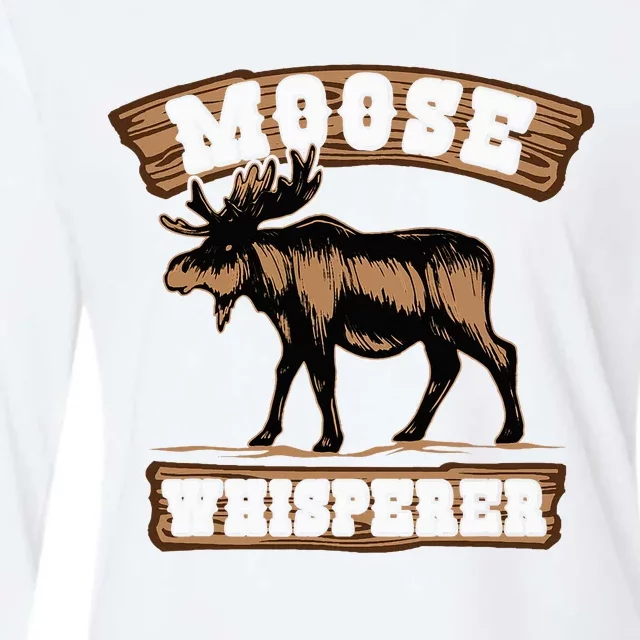 Moose Whisperer Bull Moose Womens Cotton Relaxed Long Sleeve T-Shirt