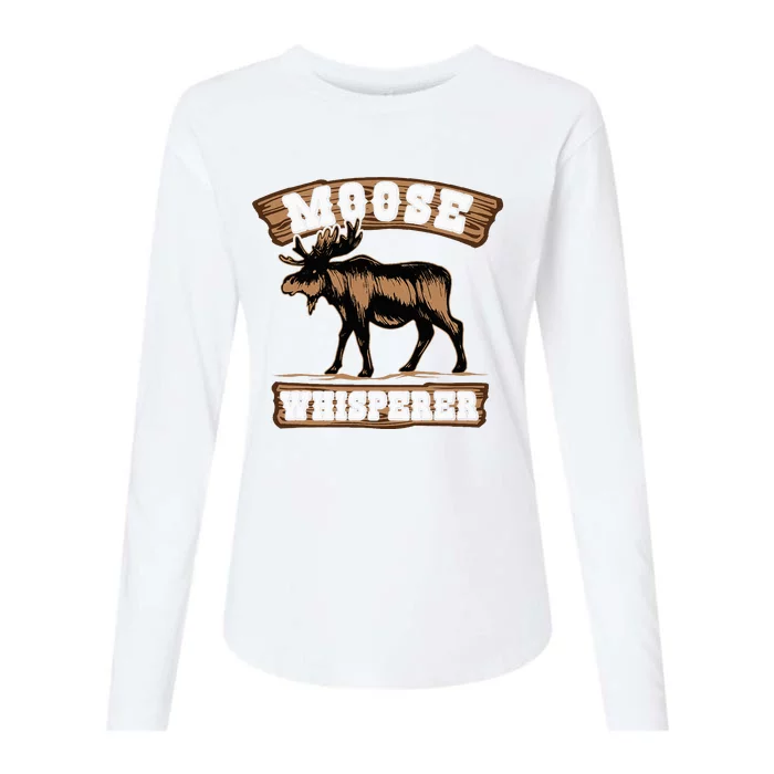 Moose Whisperer Bull Moose Womens Cotton Relaxed Long Sleeve T-Shirt