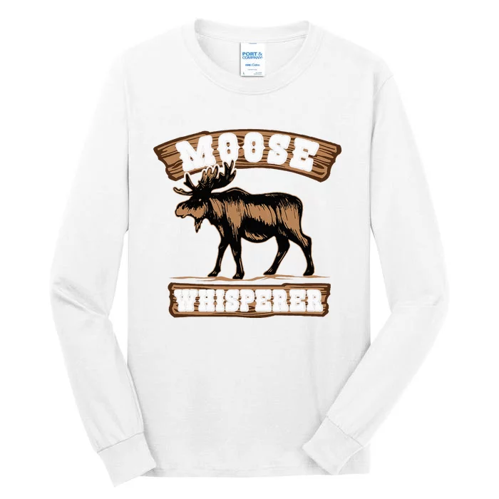 Moose Whisperer Bull Moose Tall Long Sleeve T-Shirt