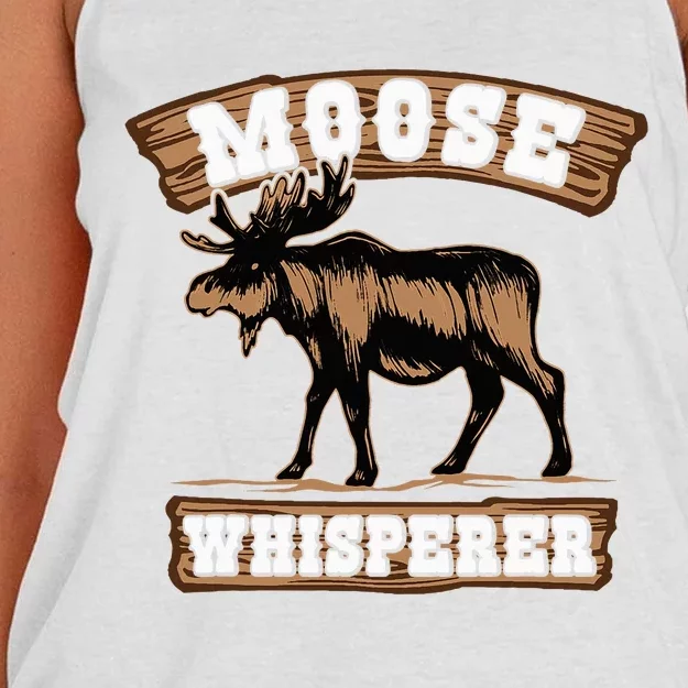 Moose Whisperer Bull Moose Women's Knotted Racerback Tank