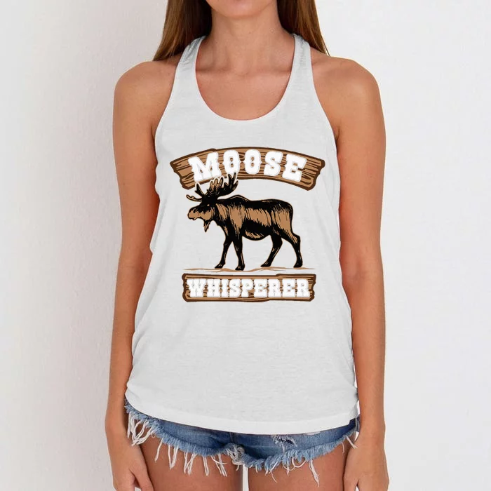 Moose Whisperer Bull Moose Women's Knotted Racerback Tank