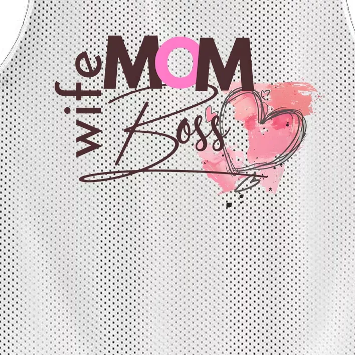 Mom Wife Boss MotherS Day Mesh Reversible Basketball Jersey Tank