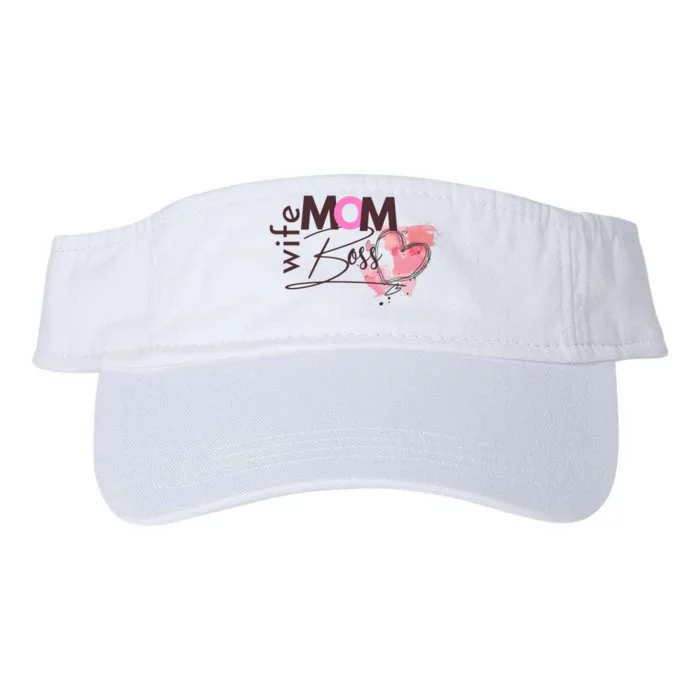 Mom Wife Boss MotherS Day Valucap Bio-Washed Visor