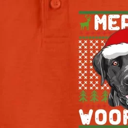 Merry Woofmas Black Lab Christmas Dog Lover Xmas Gift Dry Zone Grid Performance Polo