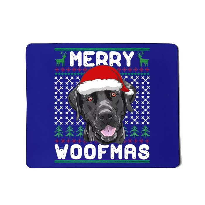 Merry Woofmas Black Lab Christmas Dog Lover Xmas Gift Mousepad