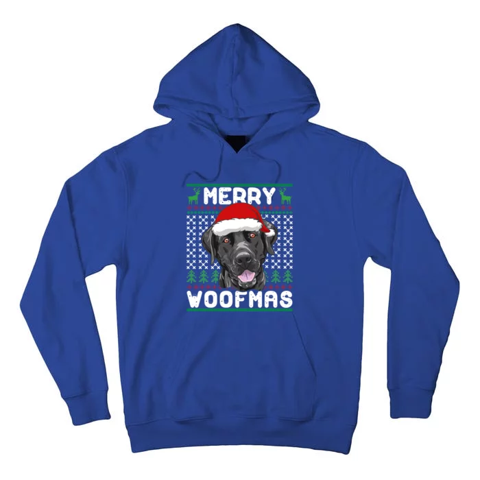 Merry Woofmas Black Lab Christmas Dog Lover Xmas Gift Tall Hoodie